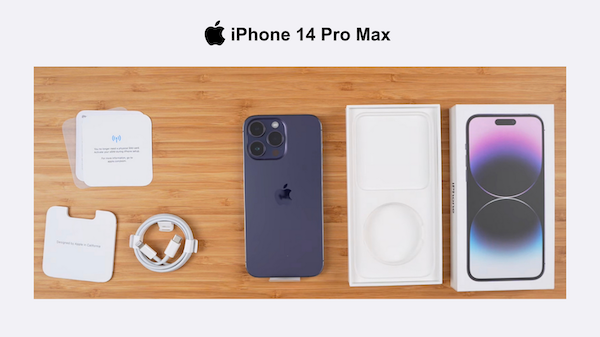 Đầy đủ phụ kiện đi kèm bên trong hộp iPhone 14 Pro Max